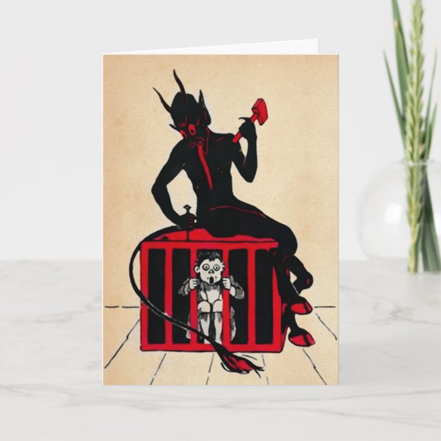 Vintage  Krampus Christmas Card (Front)
