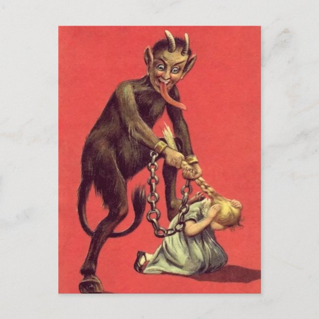 Vintage Krampus Christmas Postcard (Front)
