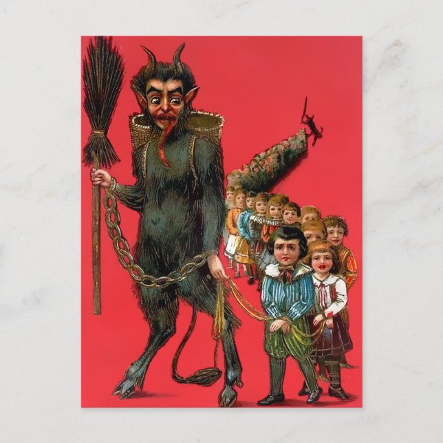 Vintage Krampus Christmas Postcard (Front)