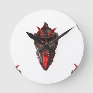 vintage krampus round clock