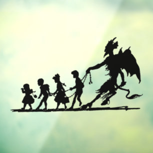 Vintage Krampus Silhouette Christmas Window Cling