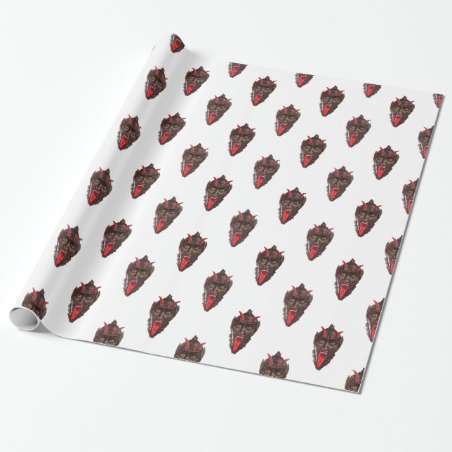 vintage krampus wrapping paper (Unrolled)