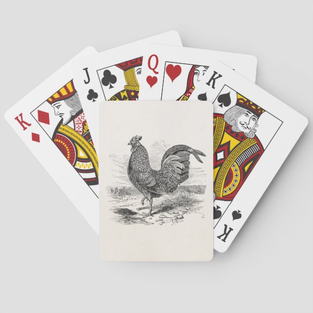 Vintage Kulm Fowl Rooster Chicken - Chickens Hen Playing Cards (Back)