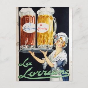 Vintage La Lorraine French Beer Advertising Postcard