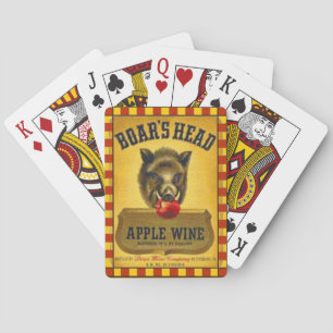 "Vintage Label~1940's Boar's Head Apple Wine" Playing Cards