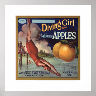 Vintage Label Poster for Apples