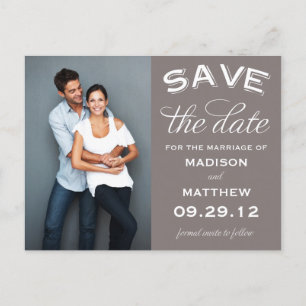 VINTAGE LABEL   SAVE THE DATE ANNOUNCEMENT POSTCARD