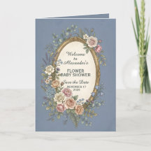 Vintage Label with colored Flowers 23 + your text