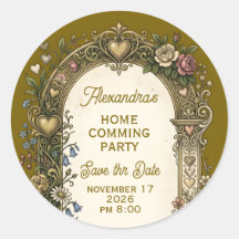 Vintage Label with colored Flowers 47 + your text