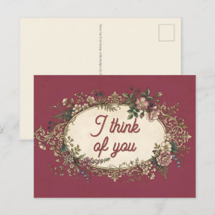 Vintage Label with coloured Flowers 27 Postcard