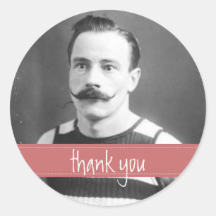 Vintage Labels Moustache / Moustache Thank You