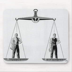 Vintage Labour vs Management, Scales of Justice Mouse Pad