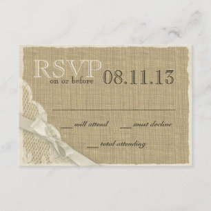 Vintage Lace and Burlap Response Card