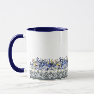 Vintage Lace And Pearls Floral Mug