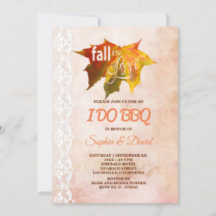 Vintage Lace Autumn Fall in Love Wedding I DO BBQ Invitation