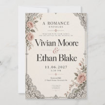Vintage Lace Blush Rose Wedding