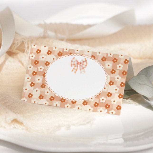 Vintage lace bow Cutie pie birthday place card (Creator Uploaded)