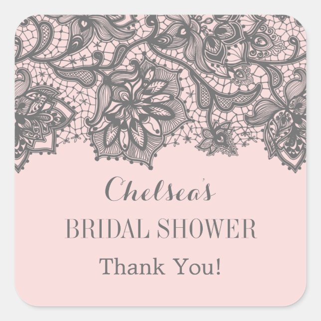 Vintage Lace Bridal Shower Favour Sticker (Front)