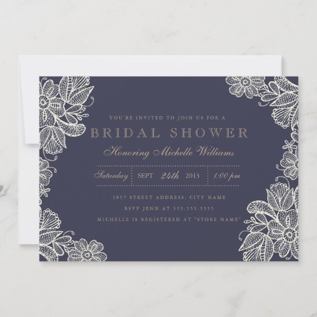 Vintage Lace Bridal Shower Invitation (Front)