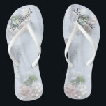 Vintage Lace Bridesmaid Custom Wedding Flip Flops<br><div class="desc">This Vintage Lace design personalized, comfortable Bridesmaid Flip Flops are a simple, elegant, and chic gift for members of the Bridal Party - Bride, Bridesmaid, Maid of Honour ... They will add to the festivities of your wedding day, bachelorette party, or other celebration. Easy to customize name and title. Original...</div>