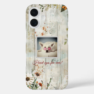 Vintage Lace & Daisies & Photo Rustic iPhone case 