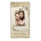 Vintage Lace Floral Photo Wedding Wine Bottle