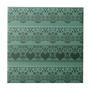 Vintage lace green openwork for decoration  tile