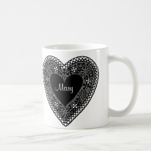 Vintage Lace Heart Coffee Mug