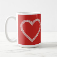 Vintage Lace Heart Red Valentine's Day