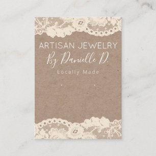 Vintage Lace Kraft Handmade Jewelry Earring Business Card