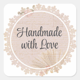 Vintage Lace Latte Thank You Sticker Sheet 