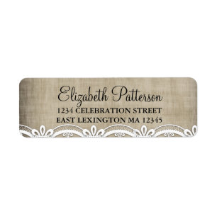 Vintage Lace & Linen Rustic Elegance Address Label