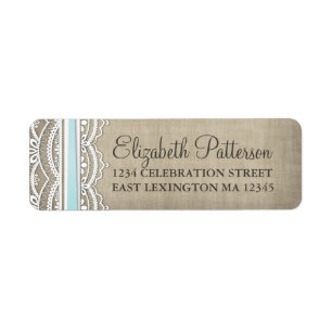 Vintage Lace & Linen Rustic Elegance Address Label