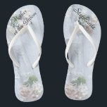 Vintage Lace Mother of Groom Wedding Flip Flops<br><div class="desc">This Vintage Lace design personalized, comfortable Mother of the Groom Flip Flops are a simple, elegant, and chic gift for members of the Bridal Party - Bride, Bridesmaid, Maid of Honour ... They will add to the festivities of your wedding day, Bachelorette Party, or other celebration. Easy to customize name...</div>