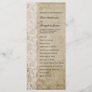 Vintage Lace Old World Wedding Program