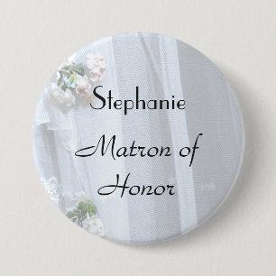 Vintage Lace Personalized Matron of Honour Button