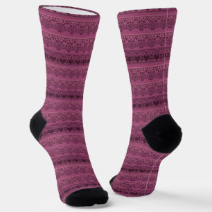 Vintage lace pink brown openwork for decoration socks