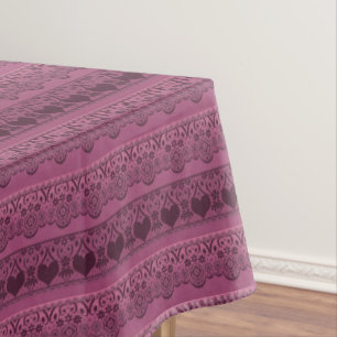 Vintage lace pink brown openwork for decoration  tablecloth