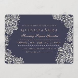 Vintage Lace Quinceañera Invitation