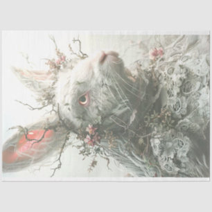 Vintage Lace Rabbit Resurrection Sunday Decoupage Tissue Paper