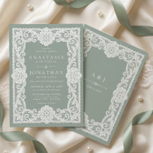 Vintage Lace Sage Green Wedding