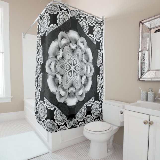 Vintage Lace Shower Curtain (In Situ)