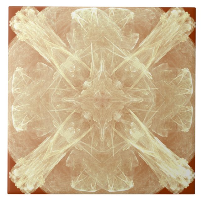 Vintage Lace Texture Pattern Ceramic Tile (Front)