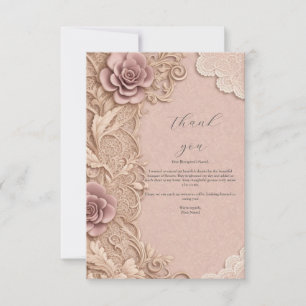 Vintage Lace : Thank u card
