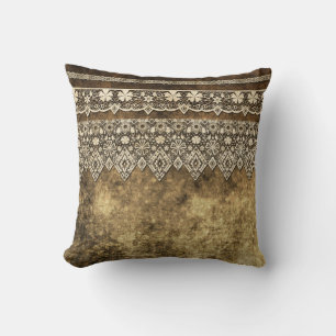 Vintage lace throw pillow