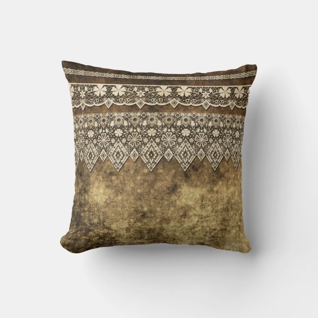 Vintage lace throw pillow (Front)