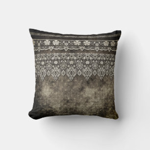 Vintage lace throw pillow