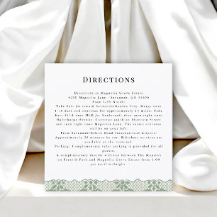 Vintage Lace Wedding Directions Card