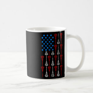Vintage Lacrosse American Flag 4th Of July Coffee Mug