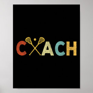Vintage Lacrosse Coach Lacrosse Team Coach Retro  Poster